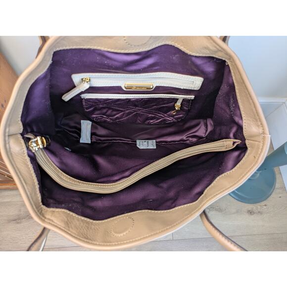 NEW B. Makowsky Tan Nolita LARGE Luxury Leather Classics Shopper Purse Handbag - Picture 9 of 11